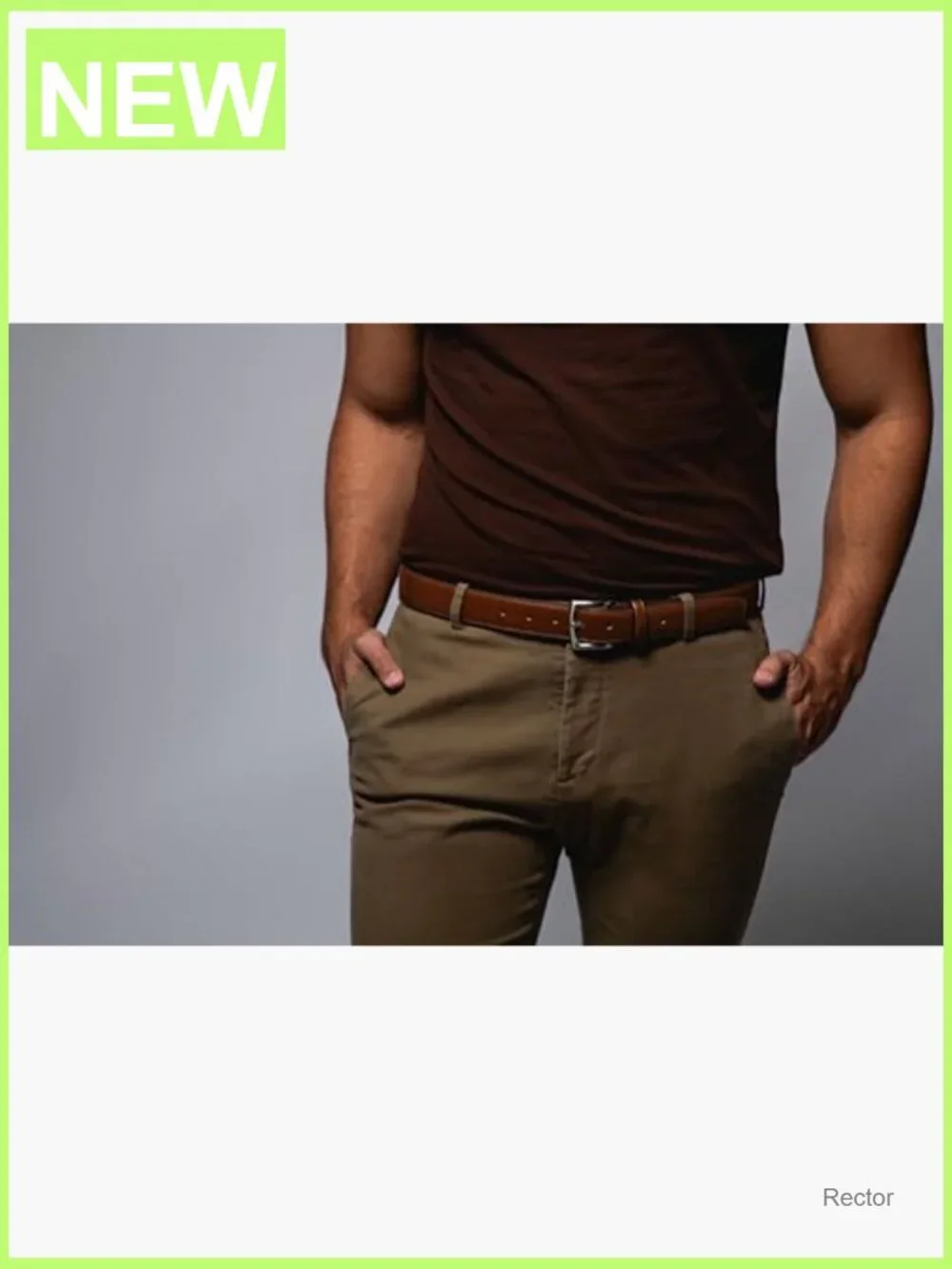 Men's Double Stitch Genuine Leather Belt 32